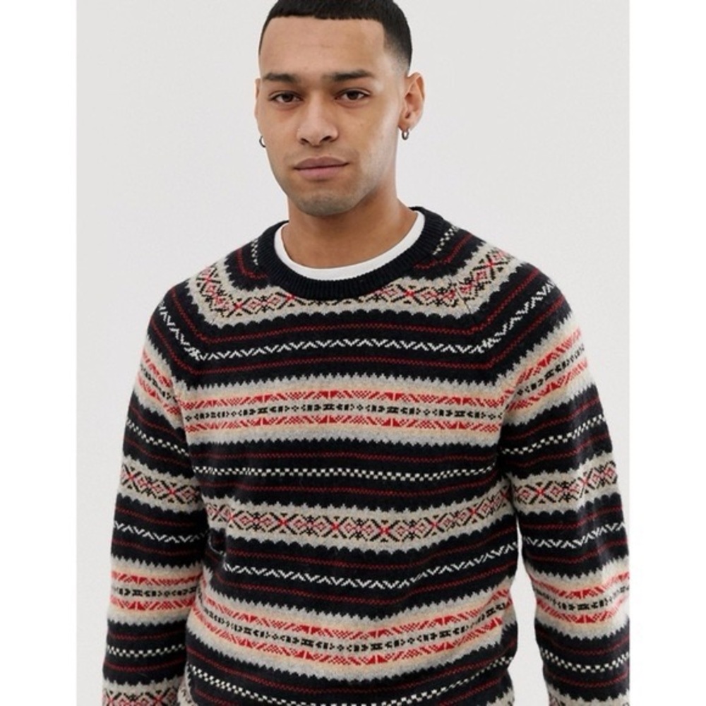 J. Crew | Men’s Fair Isle crewneck sweater in lambswool